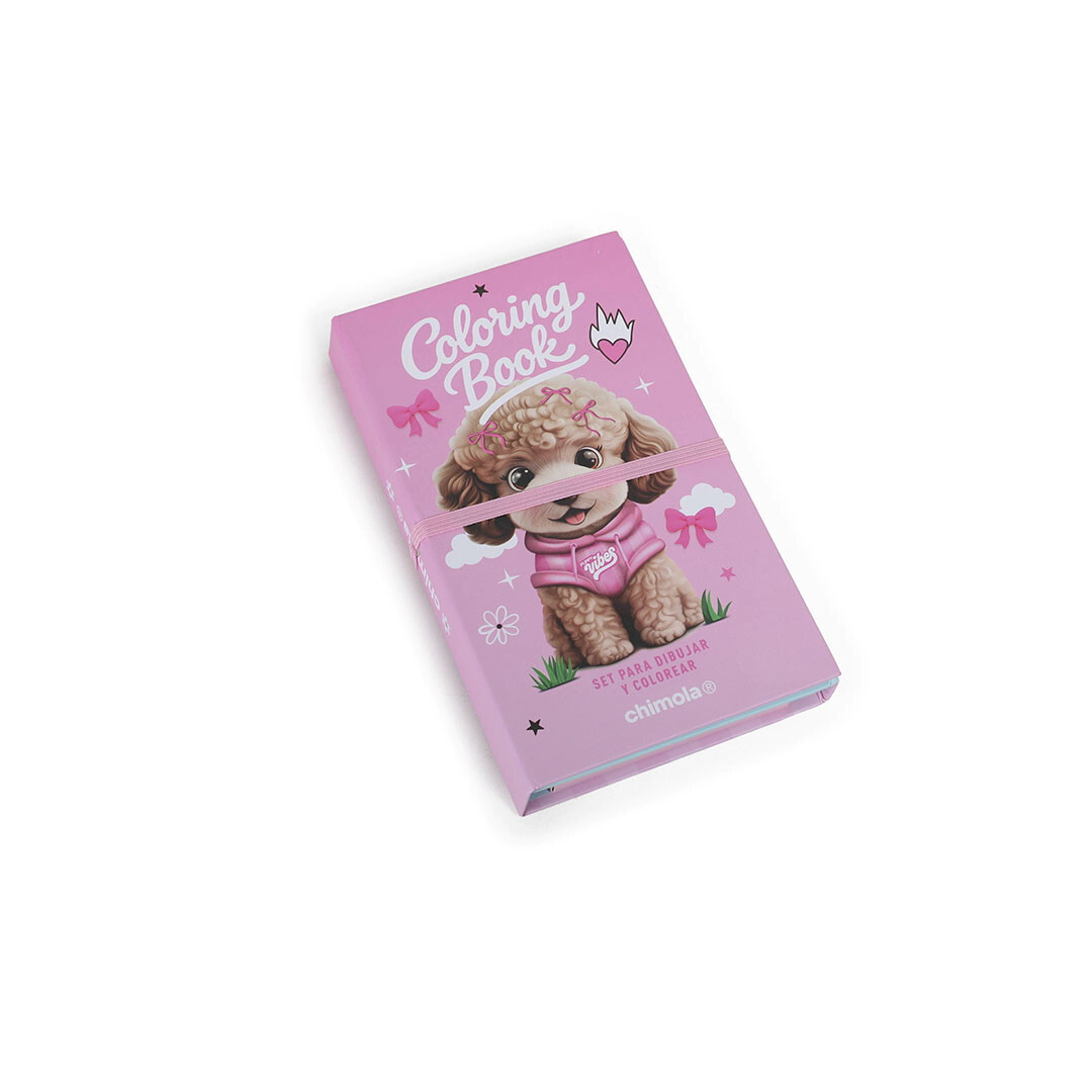 SET CUADERNO COLORIING BOOK TO GO POODLE CHIMOLA