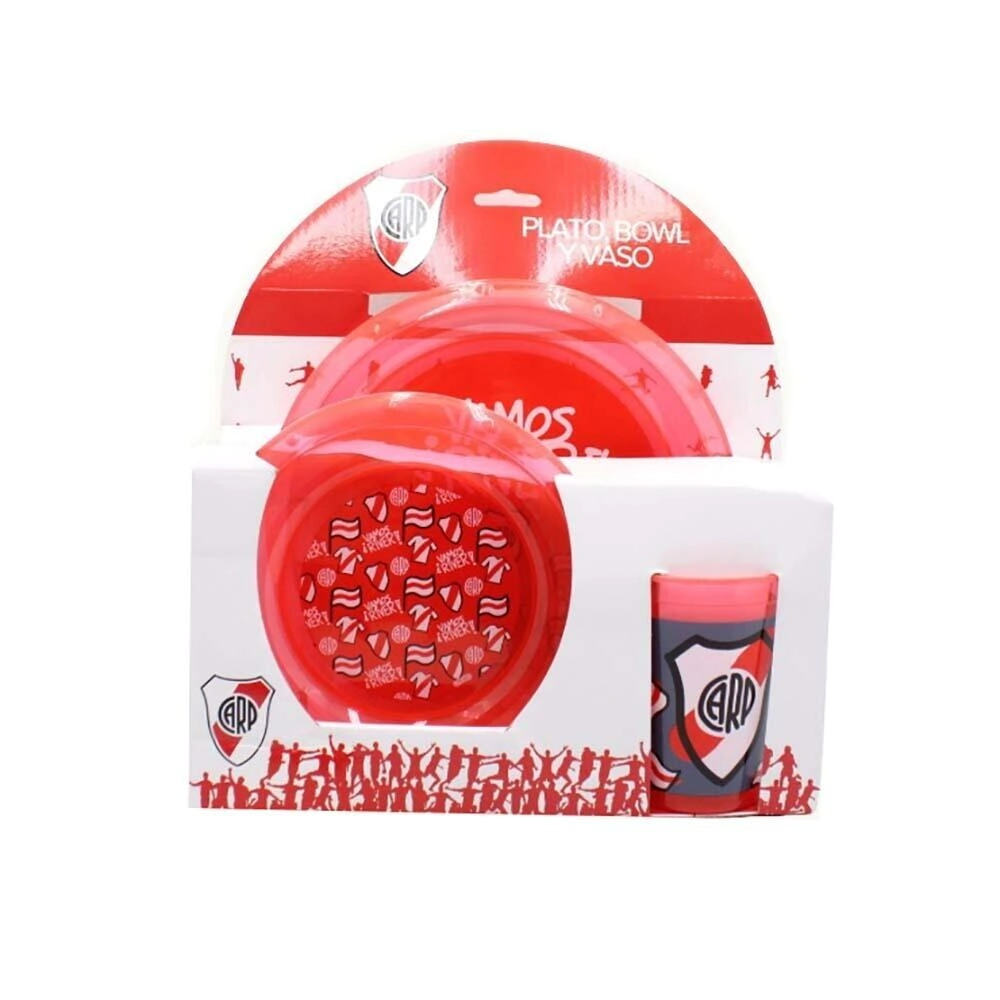 SET PLATO 22CM + BOWL 17CM + VASO 350ML RIVER PLATE