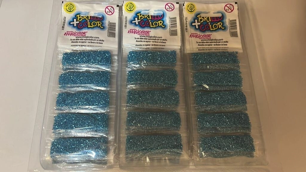 Brillantina celeste x 5 sobres x 20 blister