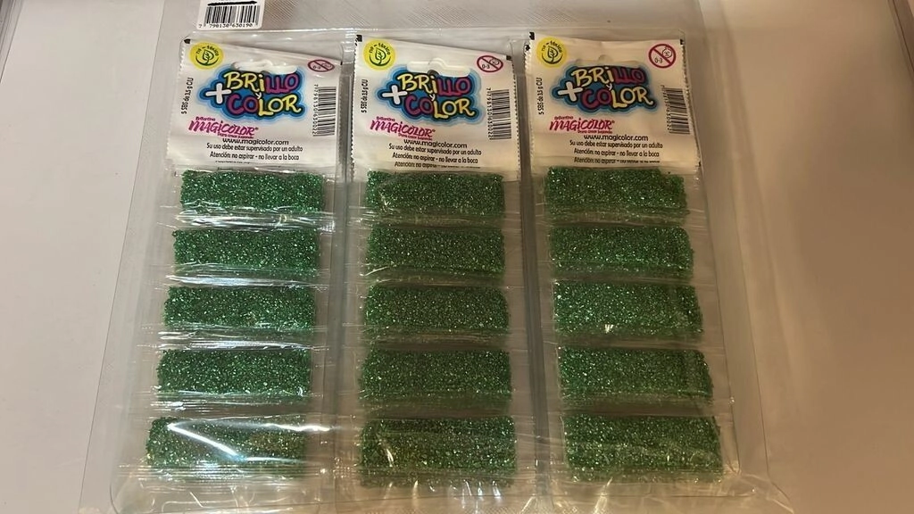Brillantina verde x 5 sobres x 20 blister