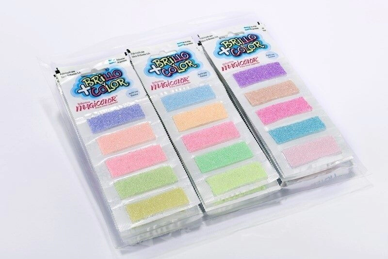 Brillantina surtida pastel x 5 sobres x 20 blister