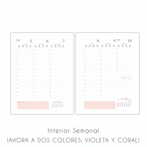 AGENDA N°8 SEMANAL MARROQUINERIA PASTEL ENCUADERNADO NORPAC